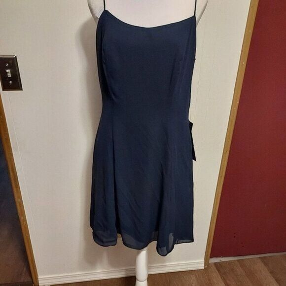 NWT Hugo Buscati Dress Victoria secret New EX Cond Navy Blue - Picture 1 of 3
